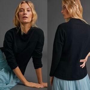 Anthropologie Dolan Left Coast Romy Mock Neck Black Sweater Size Small